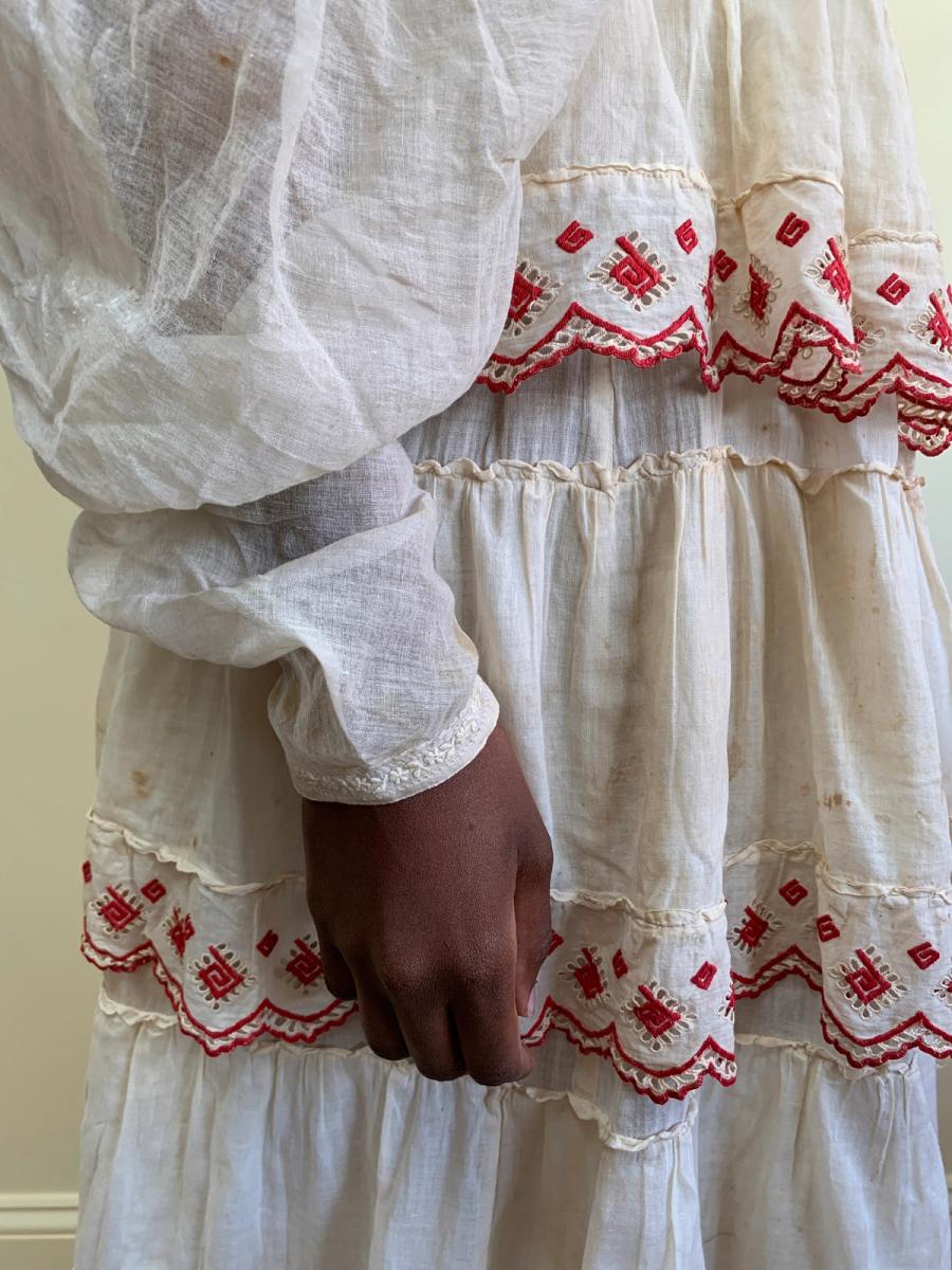 1820s Embroidered Muslin Top product image