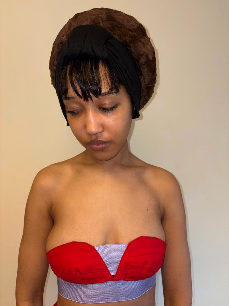 80s Norma Kamali Faux Fur Turban Hat product image