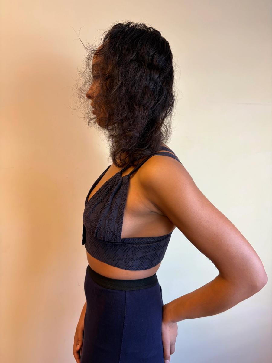 Vintage Romeo Gigli Purple Eyelet Top product image