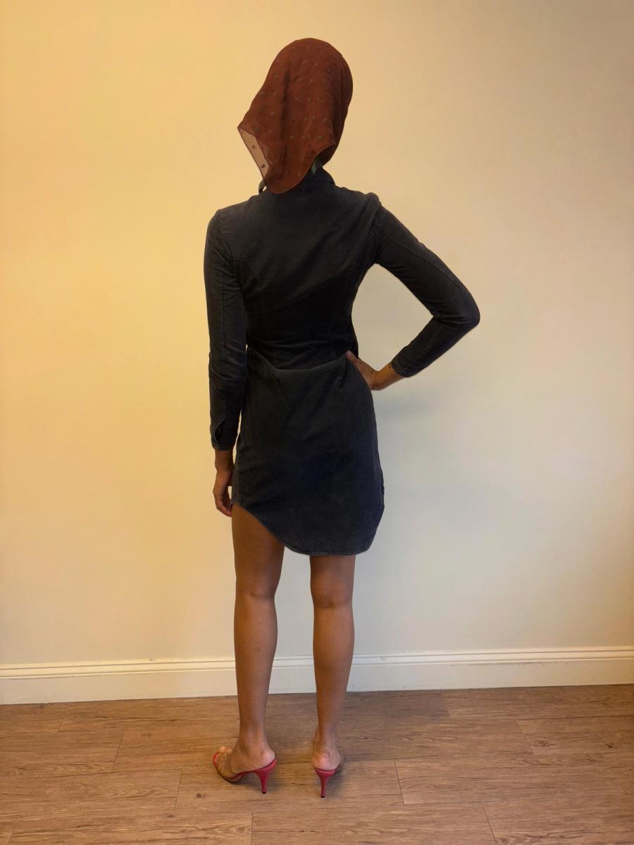 90s Vivienne Westwood Black Corduroy Orb Dress product image
