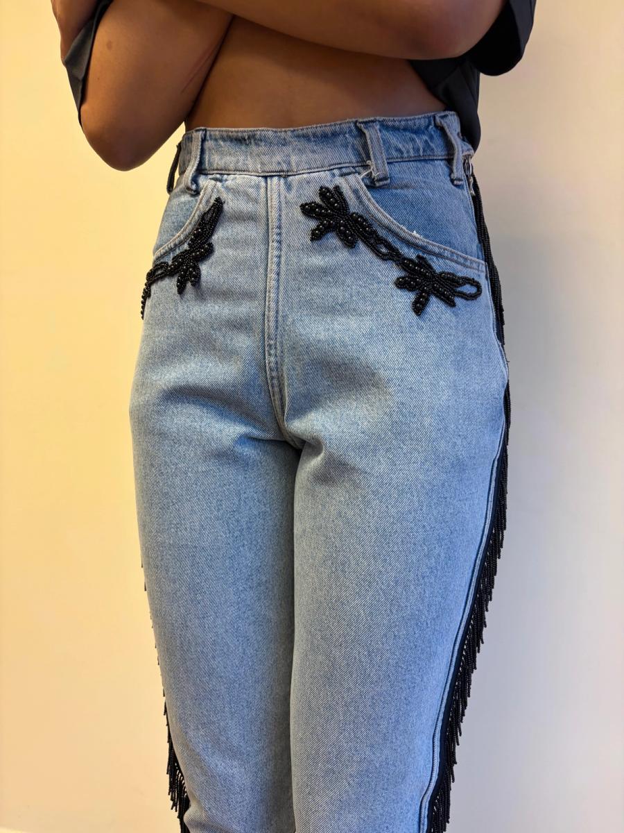 90s Katharine Hamnett Beaded Jeans product image