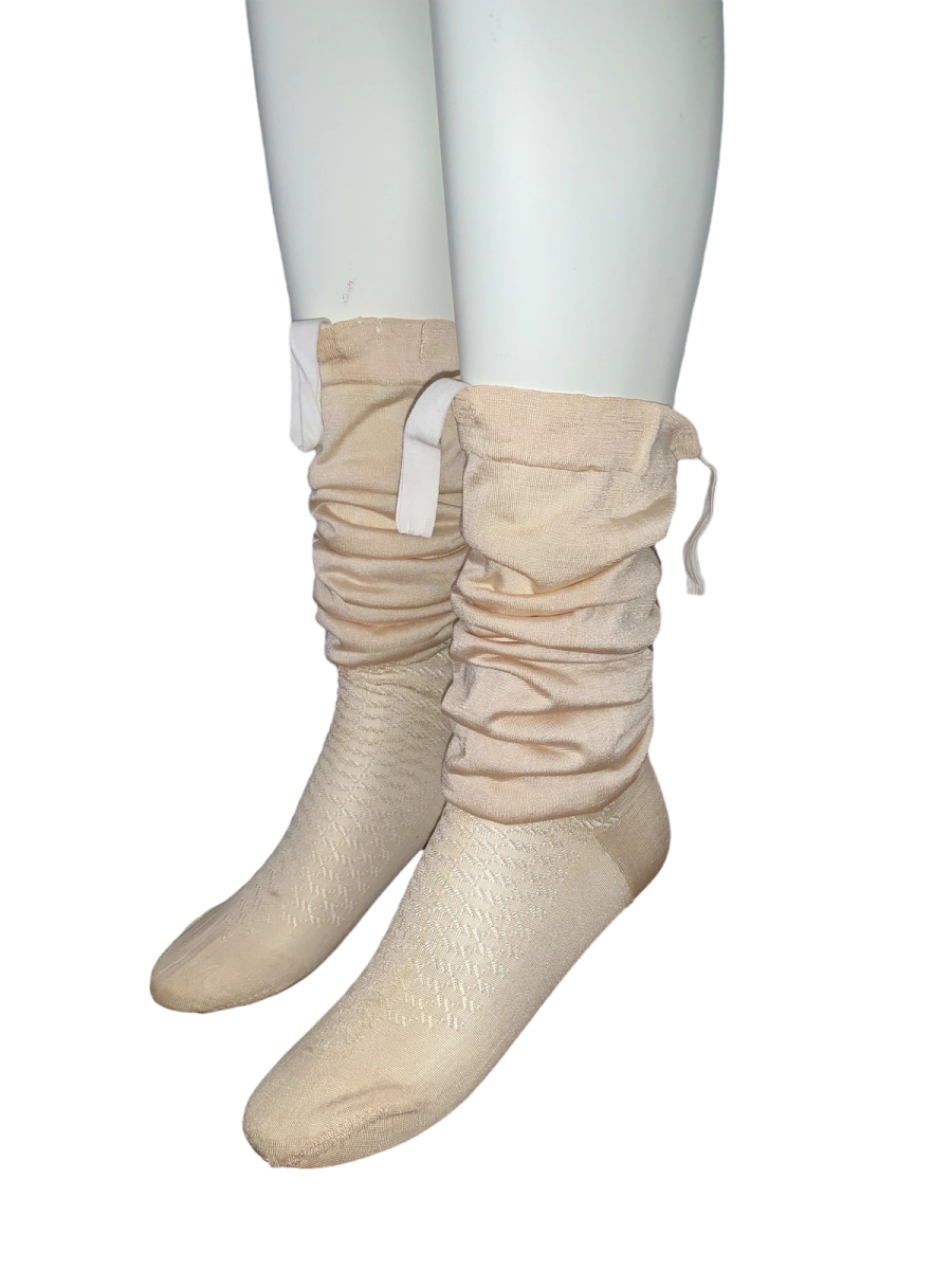 French Antique Silk Stockings with Garter Tabs product image