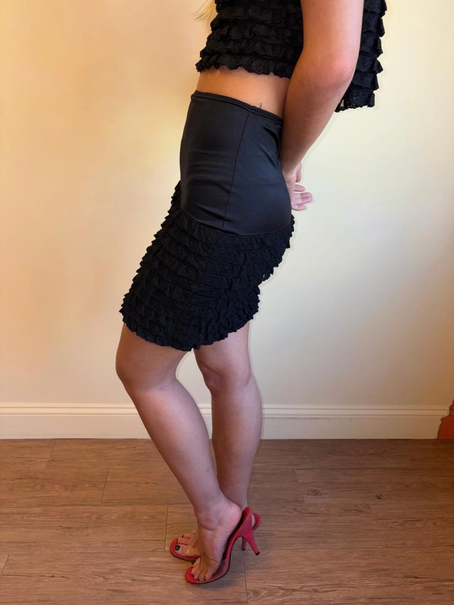 Vintage Chantal Thomass Black Lace Frill Set product image