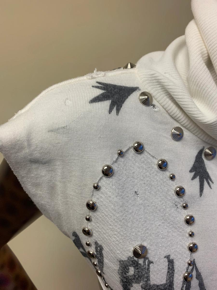 Alpha Male Studded Cowl Neck Sweatshirt Top product image