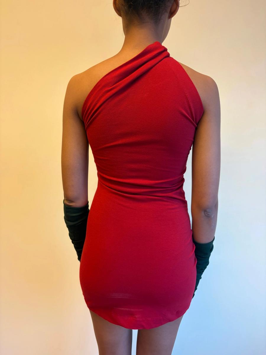 90s Romeo Gigli Red Asymmetrical Dress product image