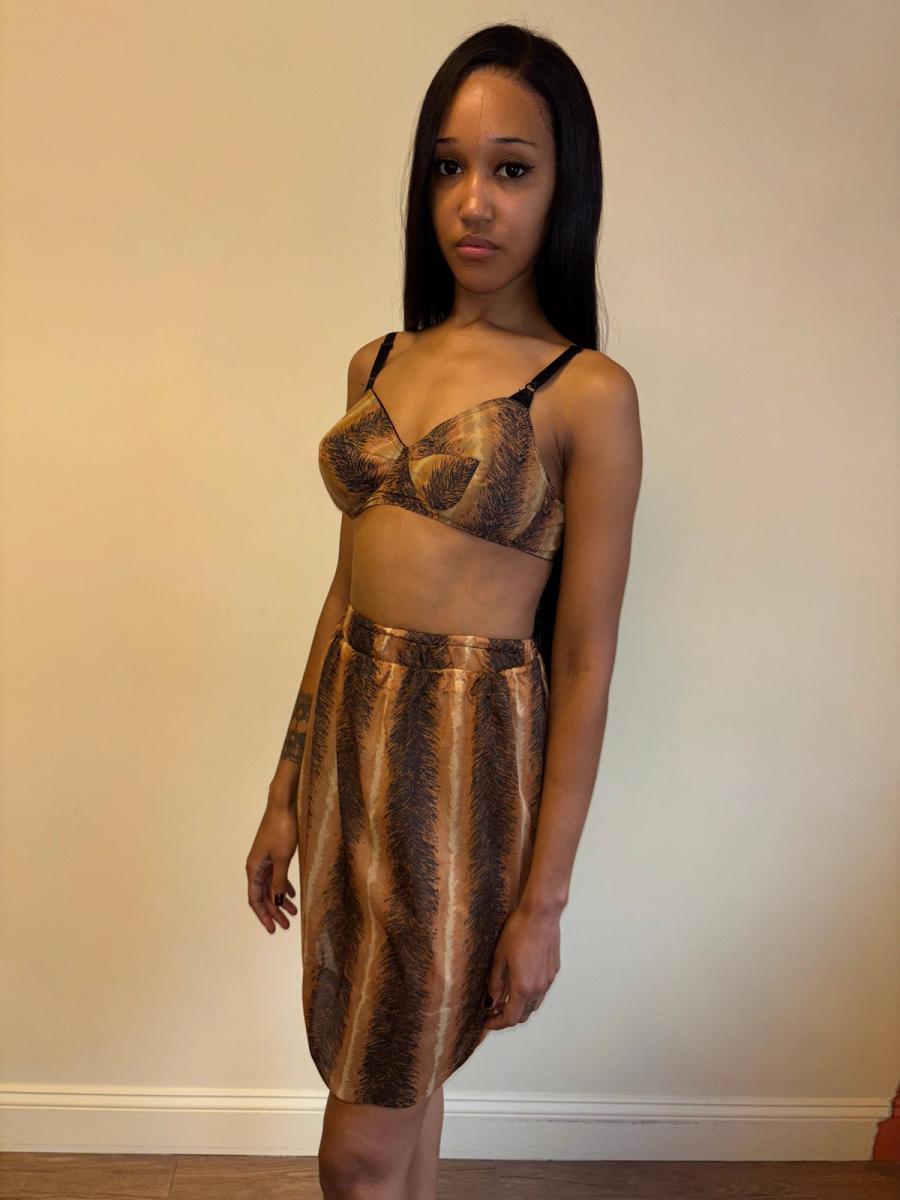 60s or 70s Four Piece Tiger Print Lingerie Set product image