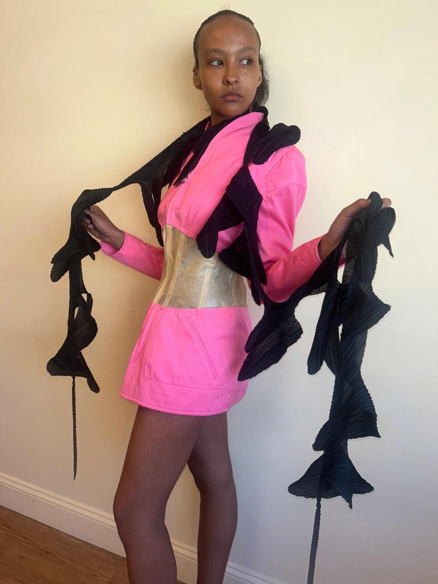 Vintage Issey Miyake Abstract Shape Pleated Scarf product image