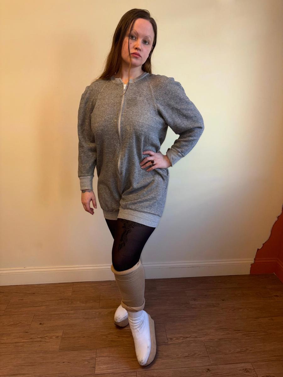 1980 Norma Kamali Gray Zip Up Jumpsuit product image