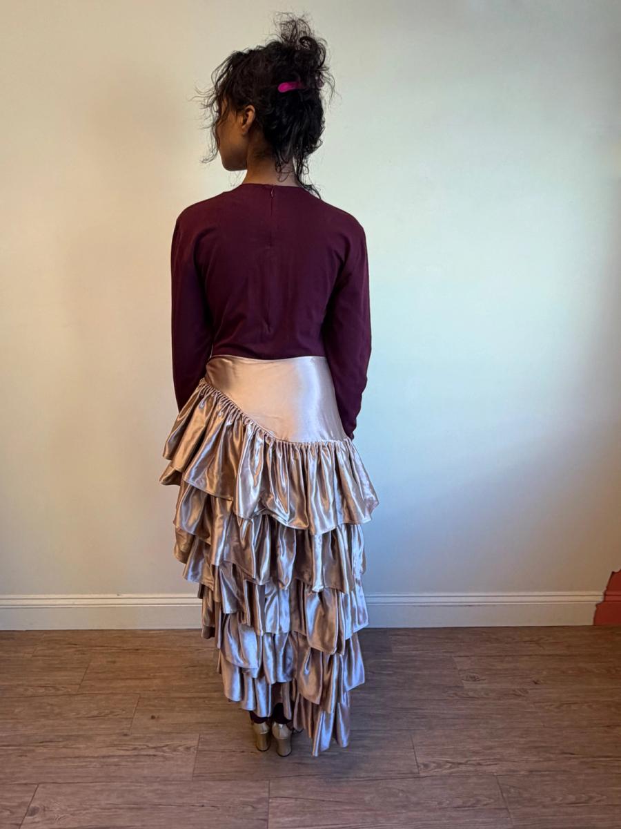 80s Norma Kamali OMO Ruffle Wrap Skirt product image