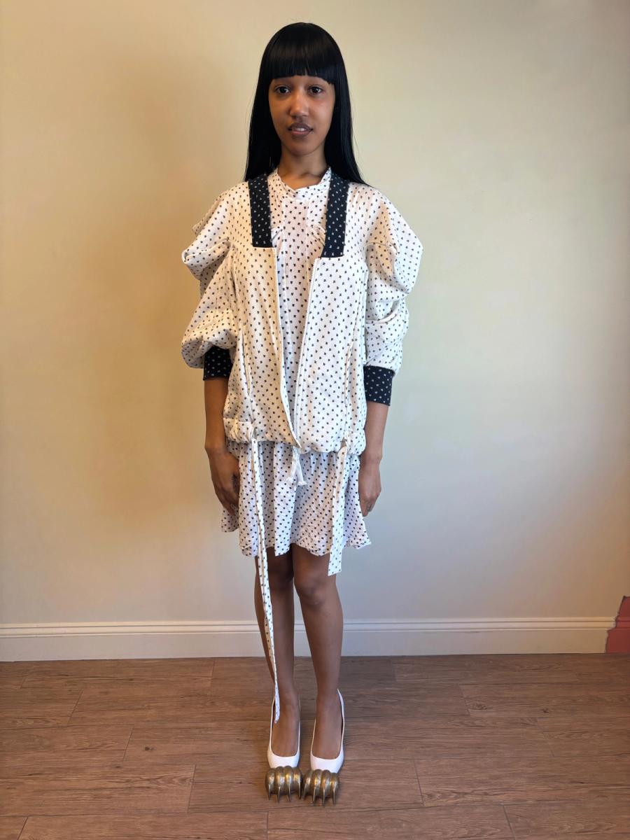 Bernhard Willhelm White Faux Ermine Sweatshirt product image