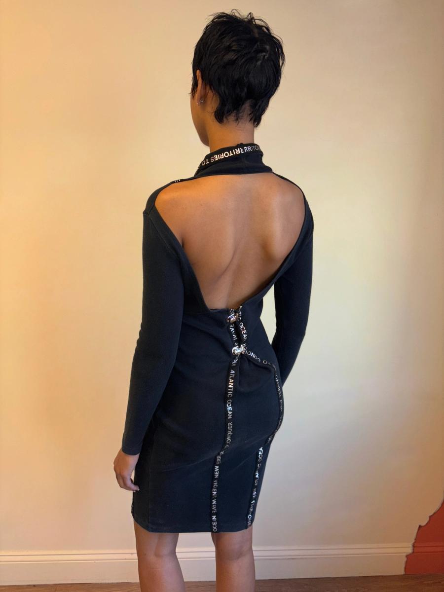 80s Kansai Yamamoto Suspender Clip Text Dress product image