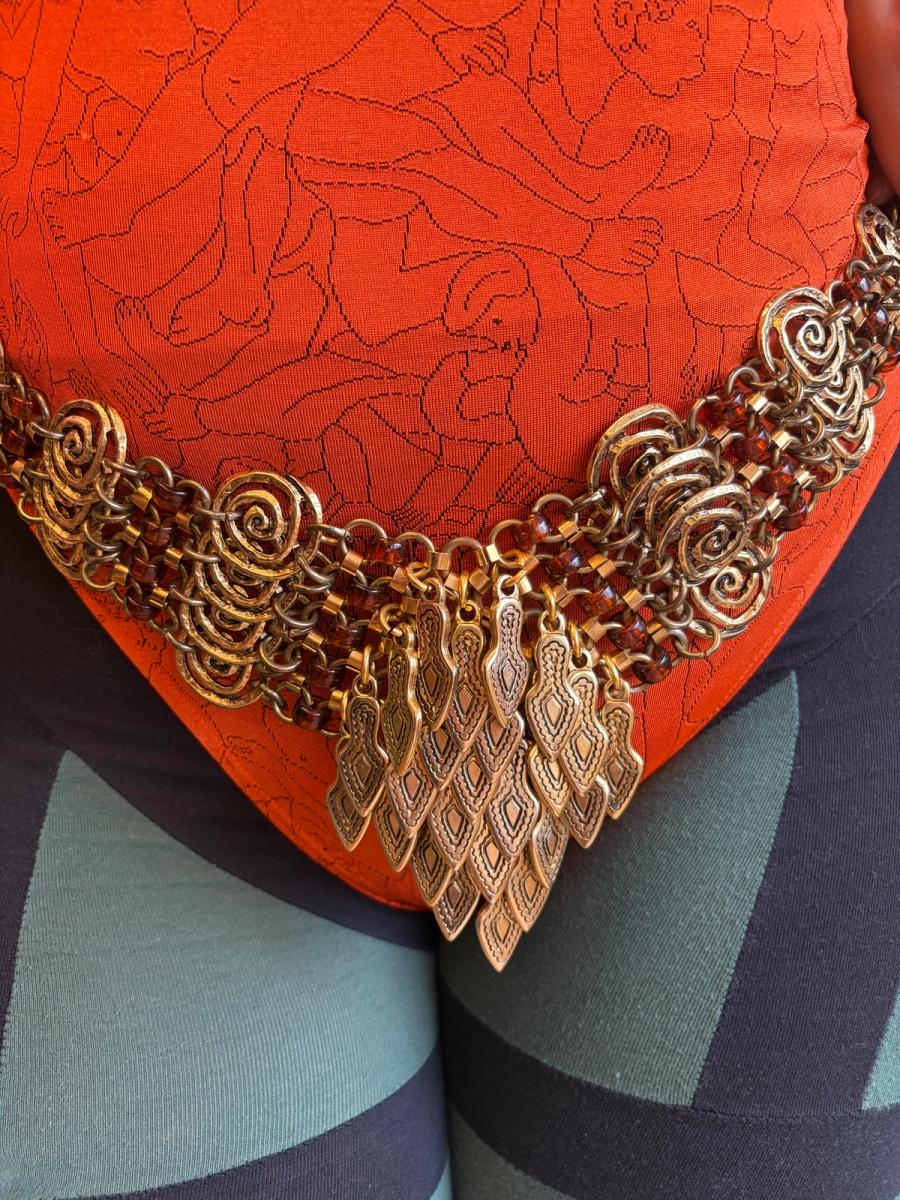 1980s French Arrow & Spirals Chainmail Belt  product image