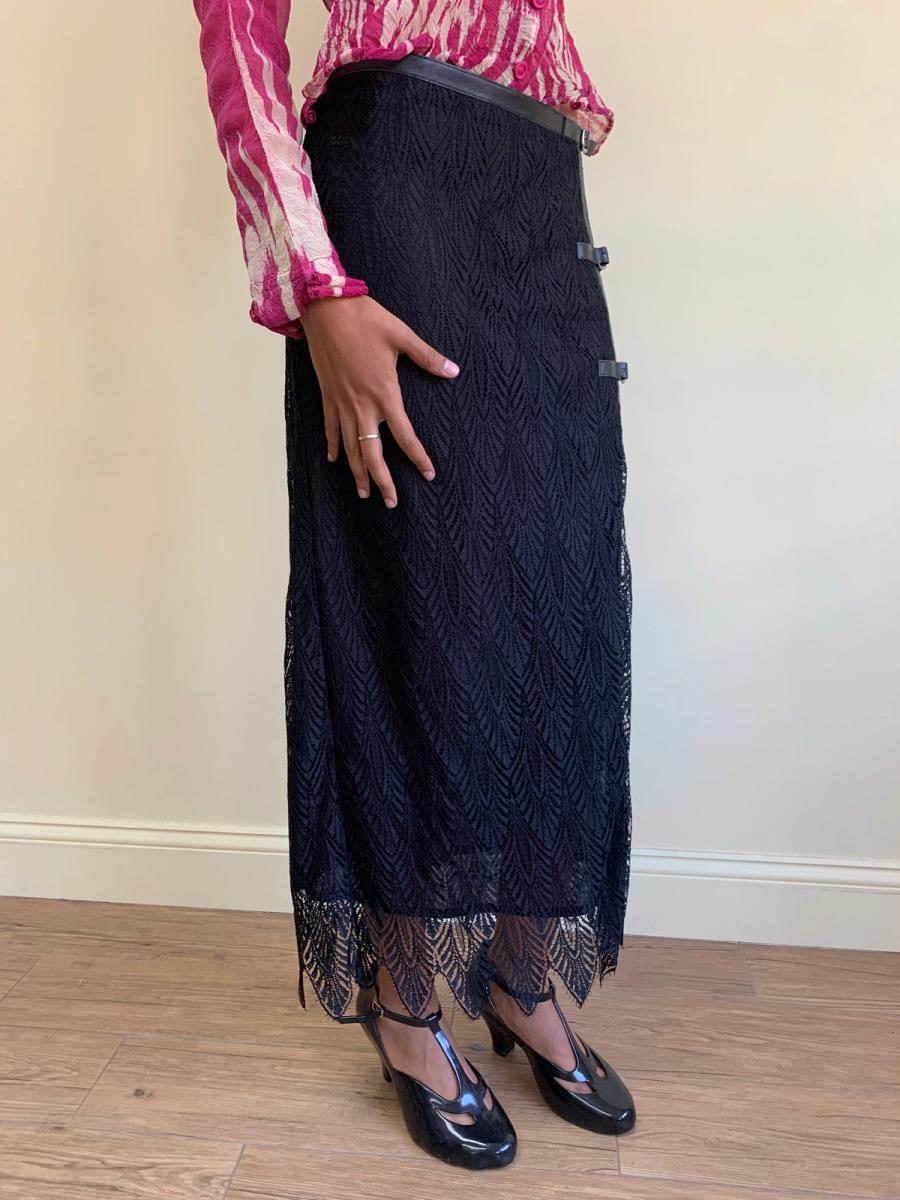 Anna Molinari Leather and Lace Skirt product image