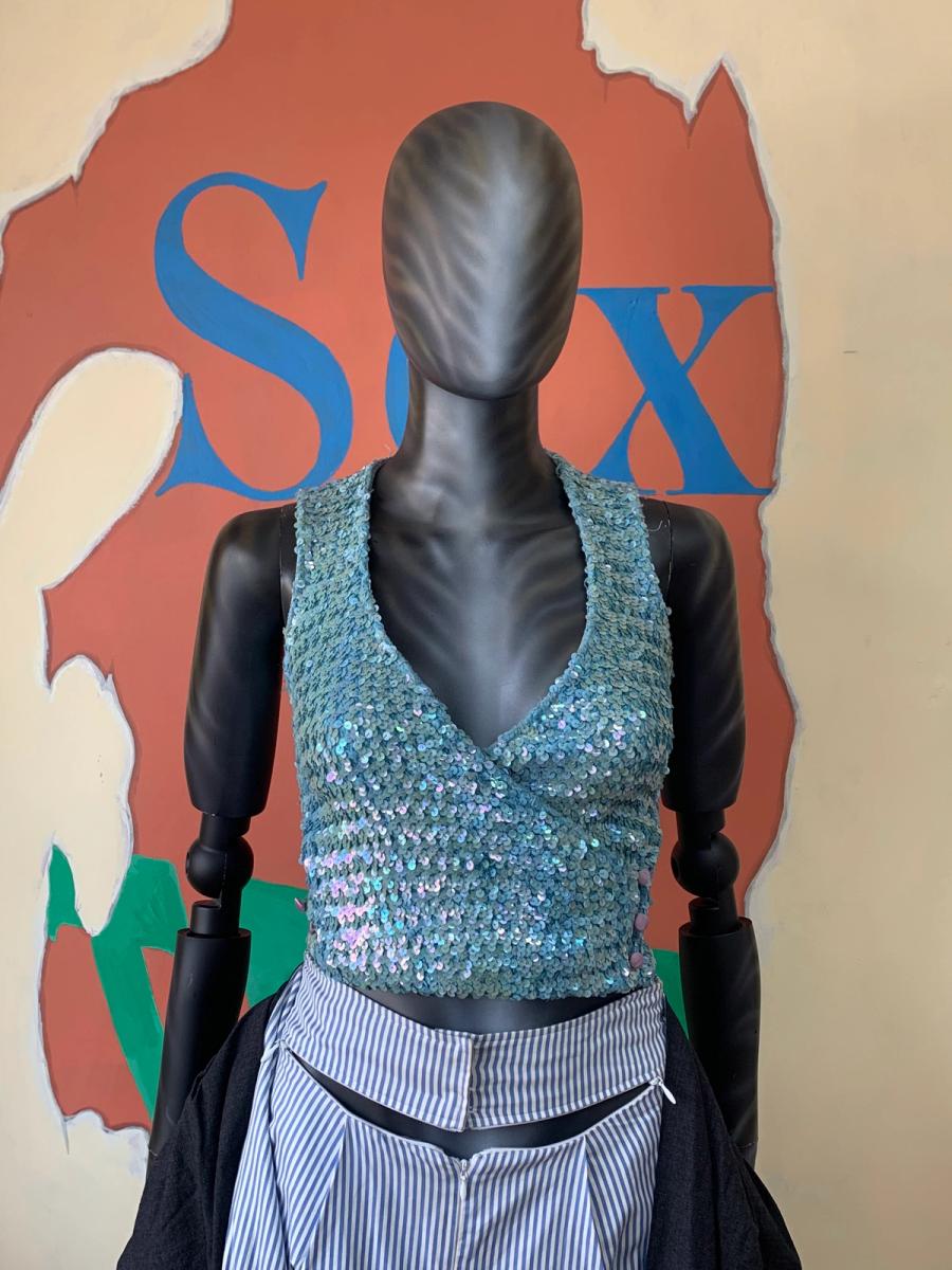70s Biba Gelatin Sequin Gillet product image