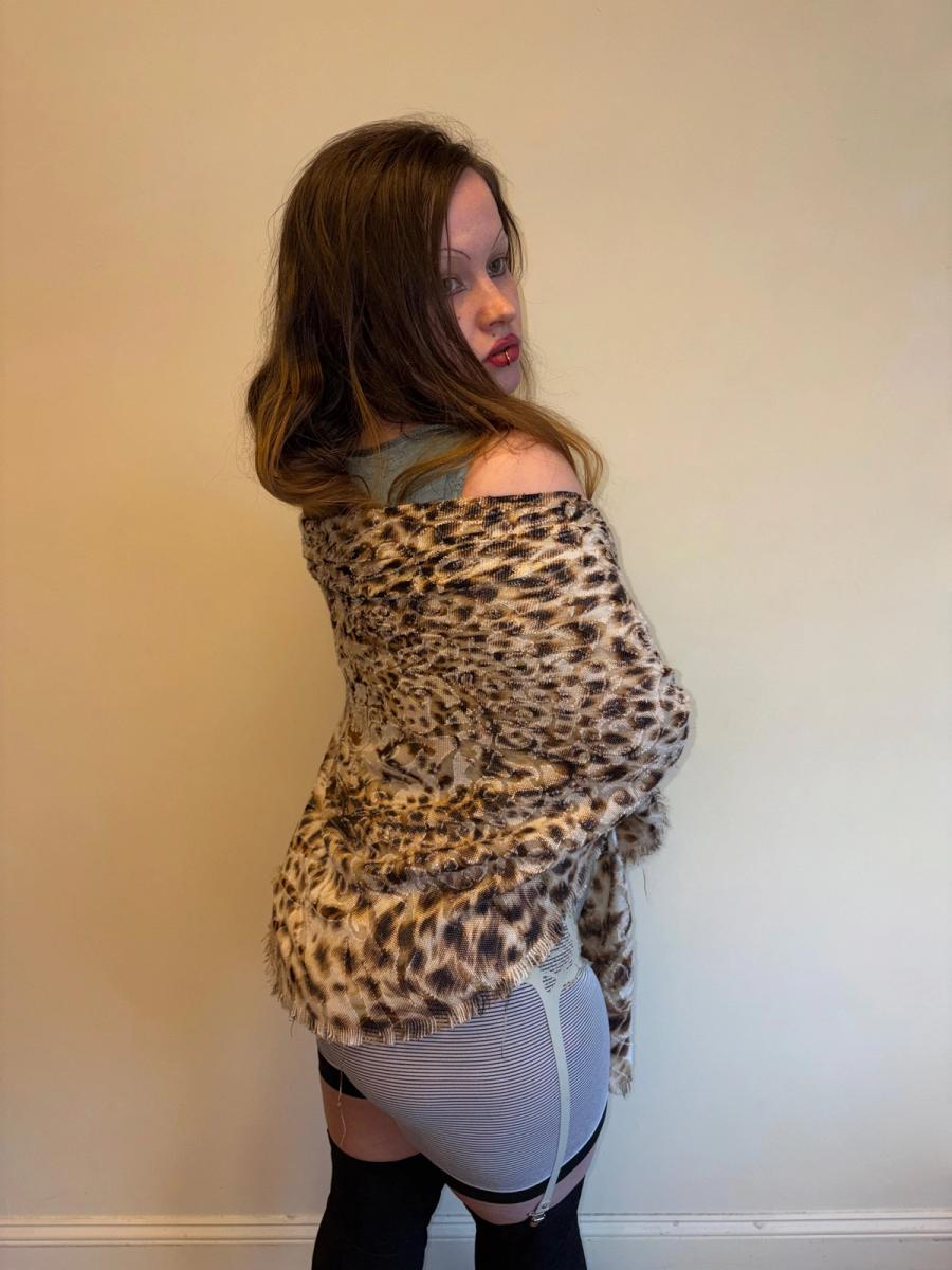 Vintage Krizia Oversized Leopard Print Shawl product image