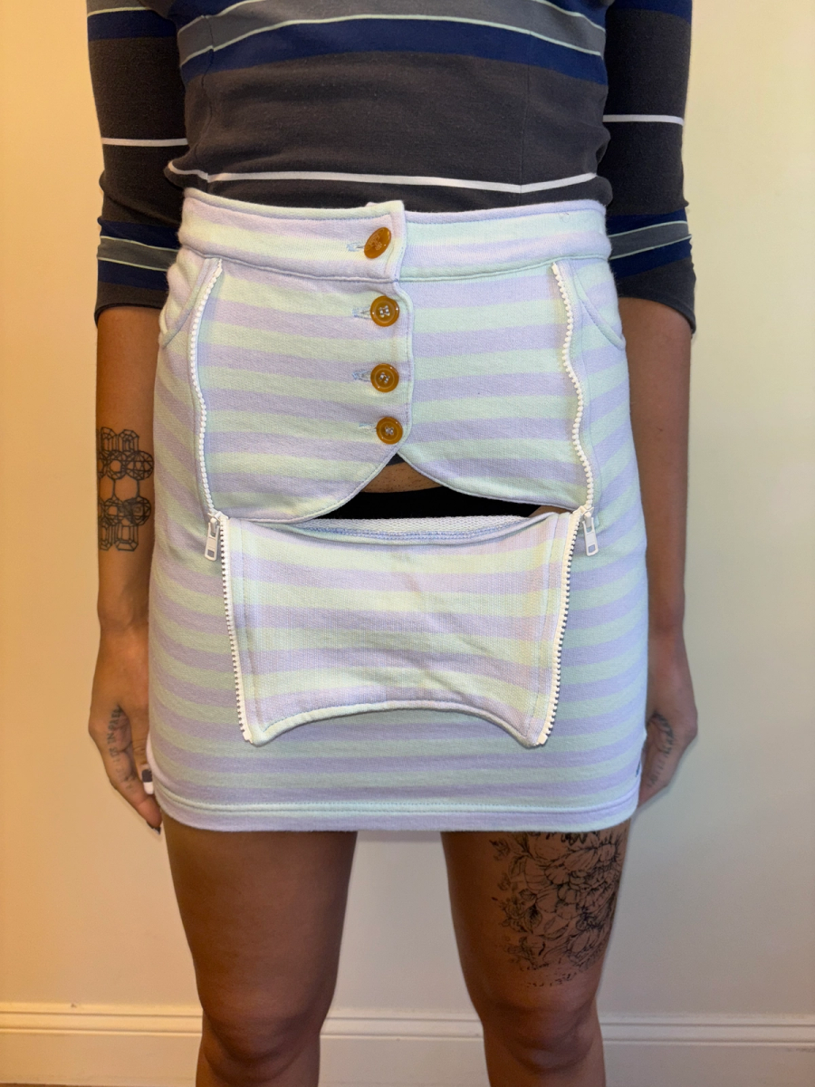 90s Vivienne Westwood Striped Flap Front Skirt product image