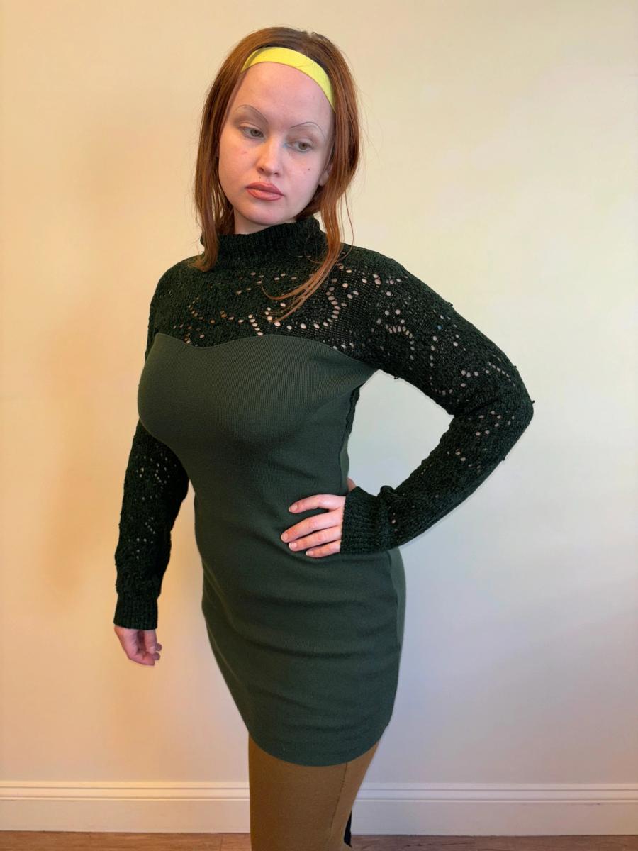 Vintage Chantal Thomass Green Chenille Dress product image