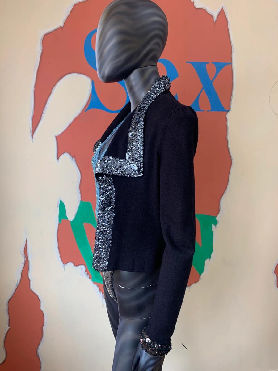 70s Biba Stretch Jacket with Sequin Trim product image