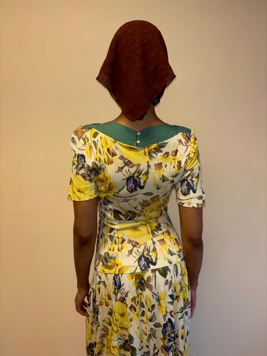 1940s Floral Print Drop Waist Dress product image