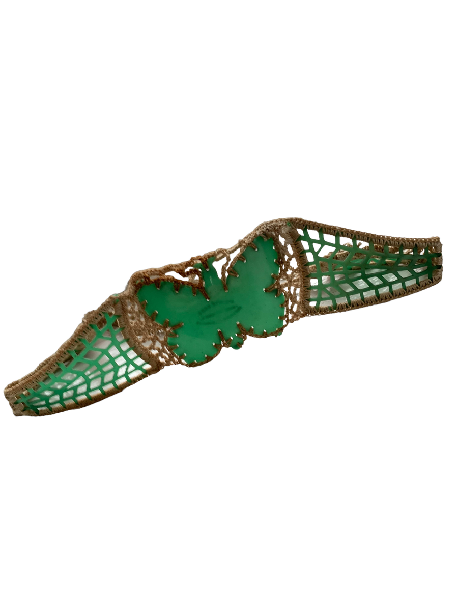 1920s French Celluloid Macrame Butterfly Headdress product image