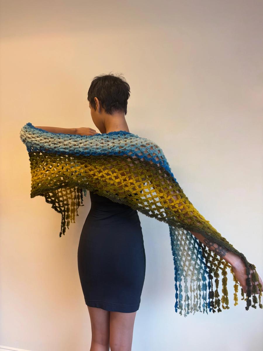 Victorian Blue Green Ombré Knit Scarf  product image
