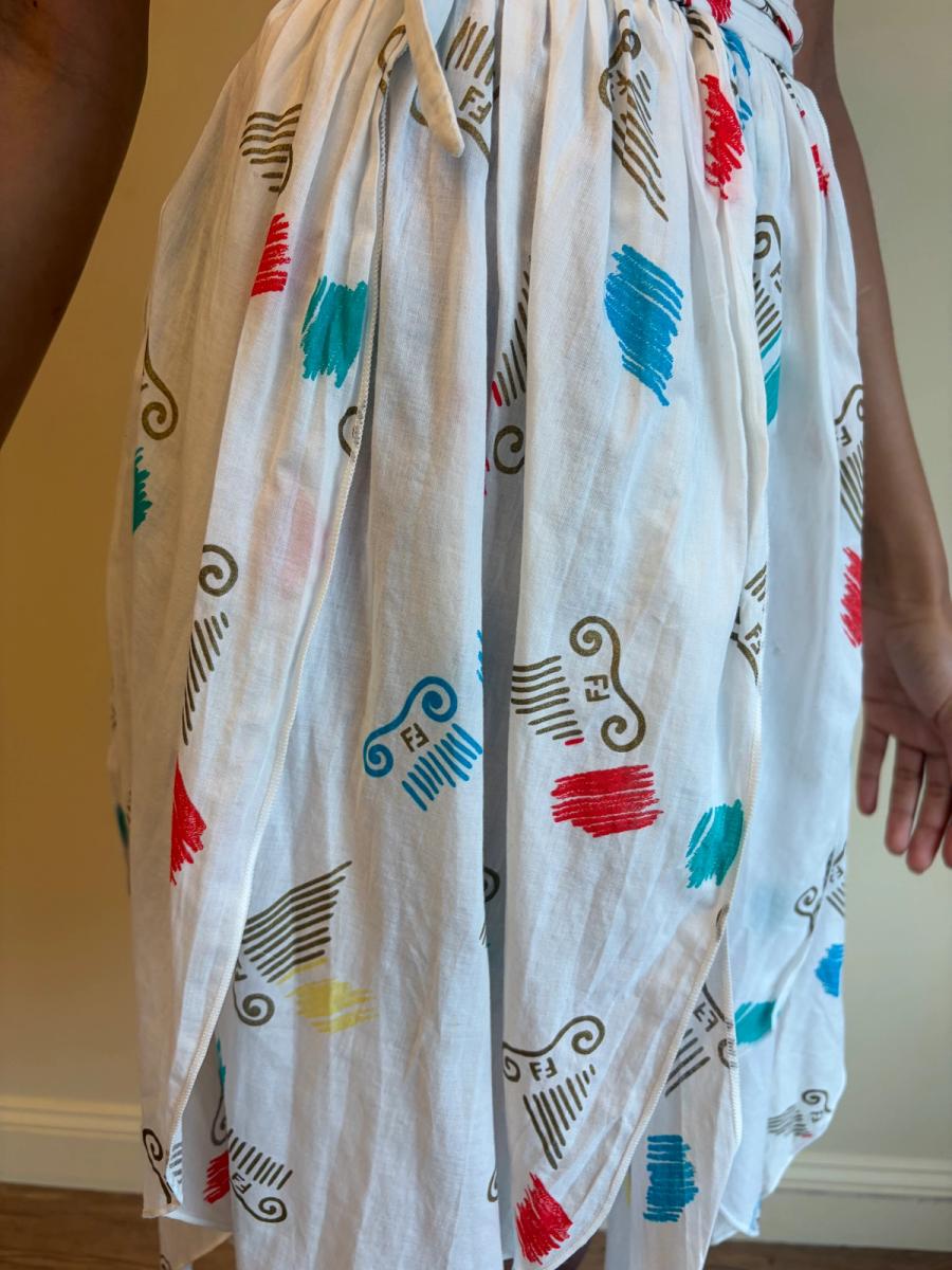 80s Fendi Jagged Hem Wrap Skirt product image