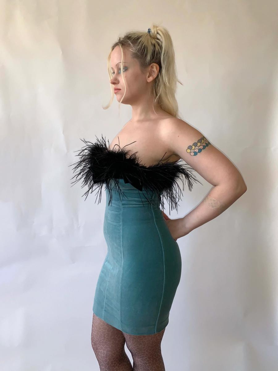 Chantal Thomass Feathered Cocktail Gown  product image
