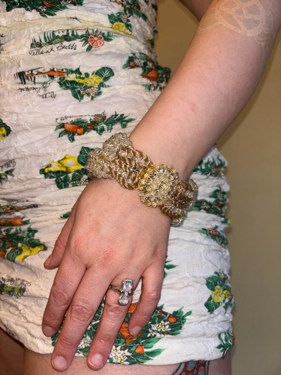 1960s Glass Bead and Rope Bracelet product image