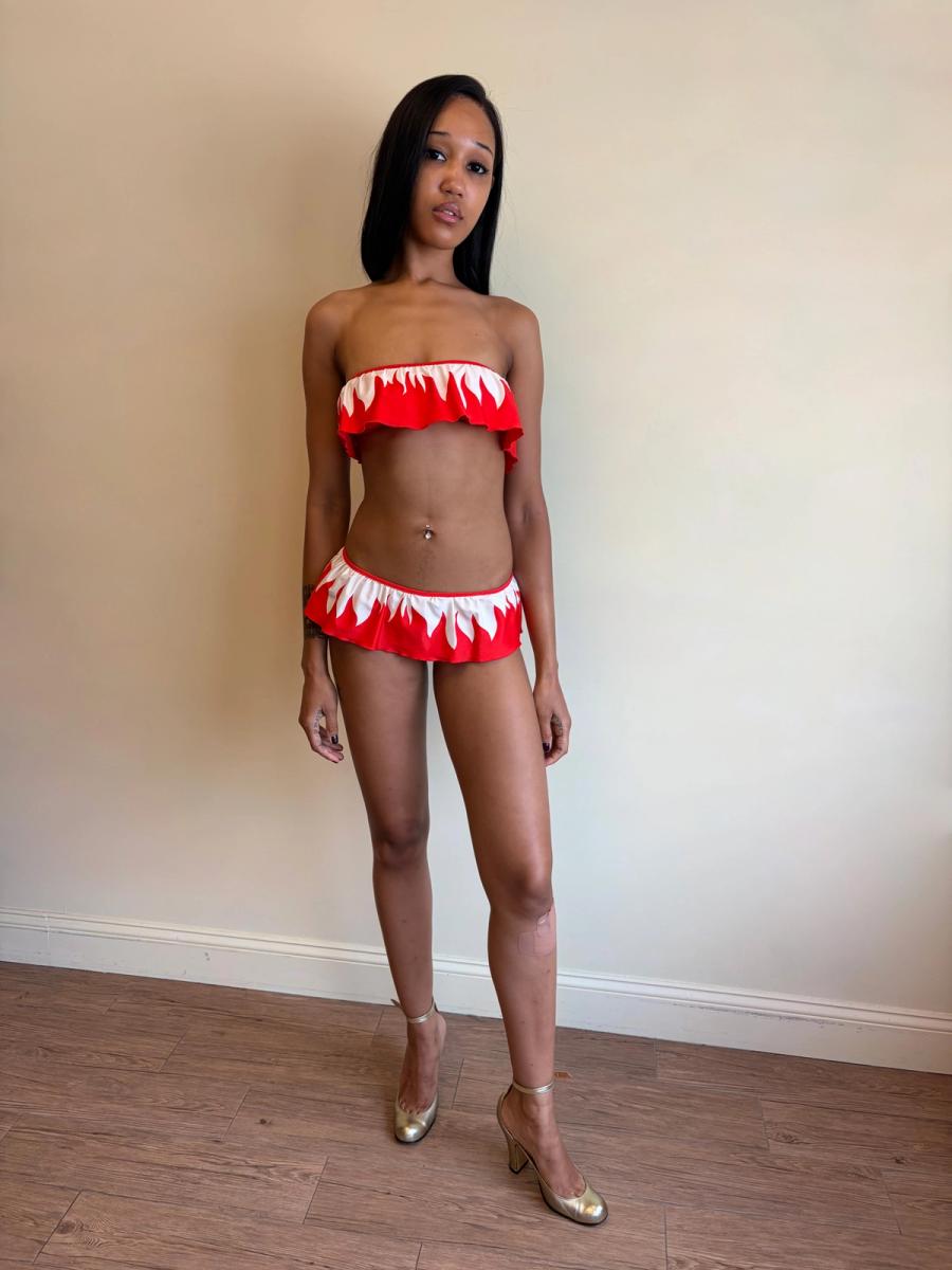 Vintage YSL Flame Bandeau Bikini product image