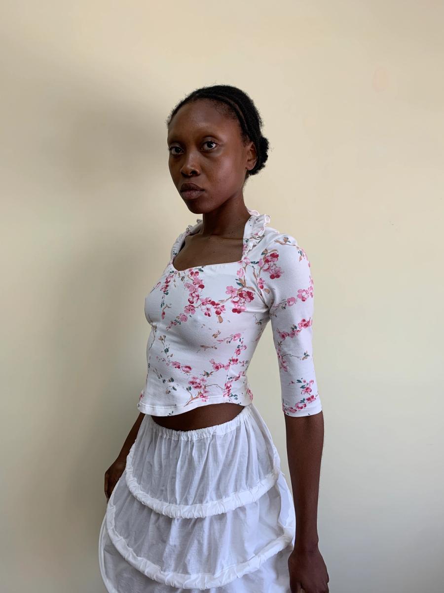 90s Vivienne Westwood Ruffle Cherry Blossom Top product image