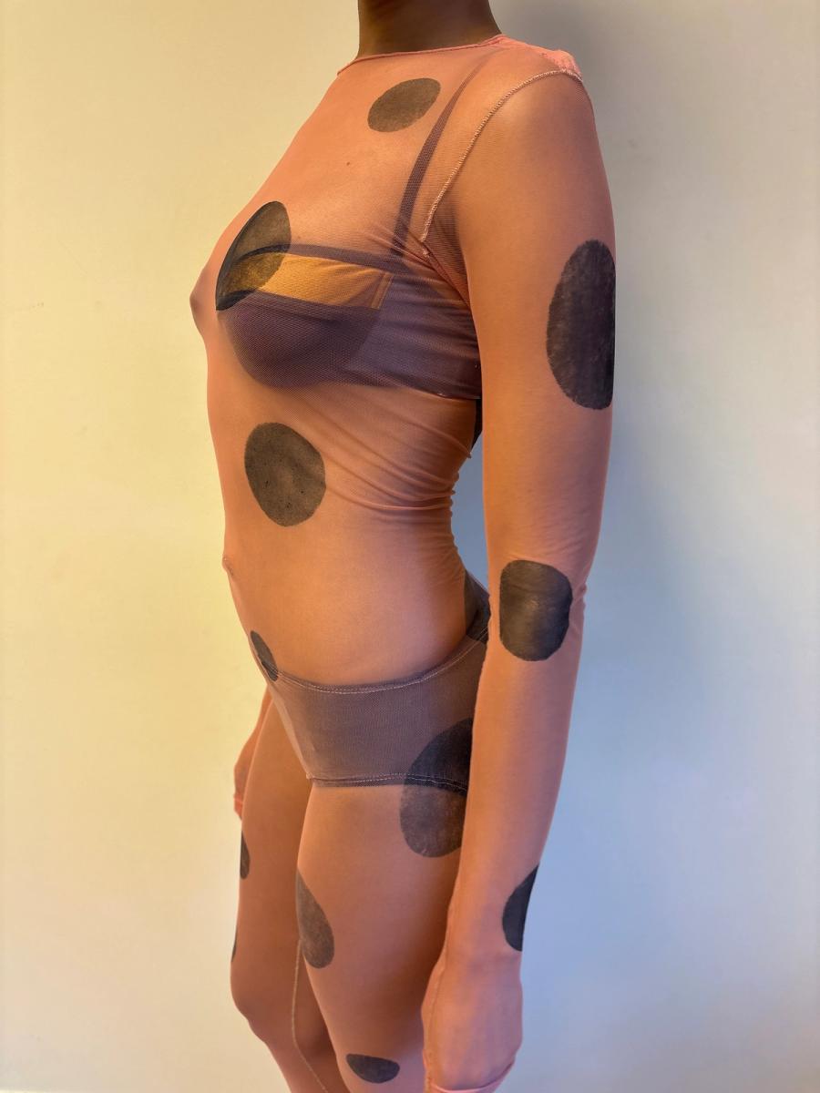 Polka Dot Illusion Net Bodysuit product image