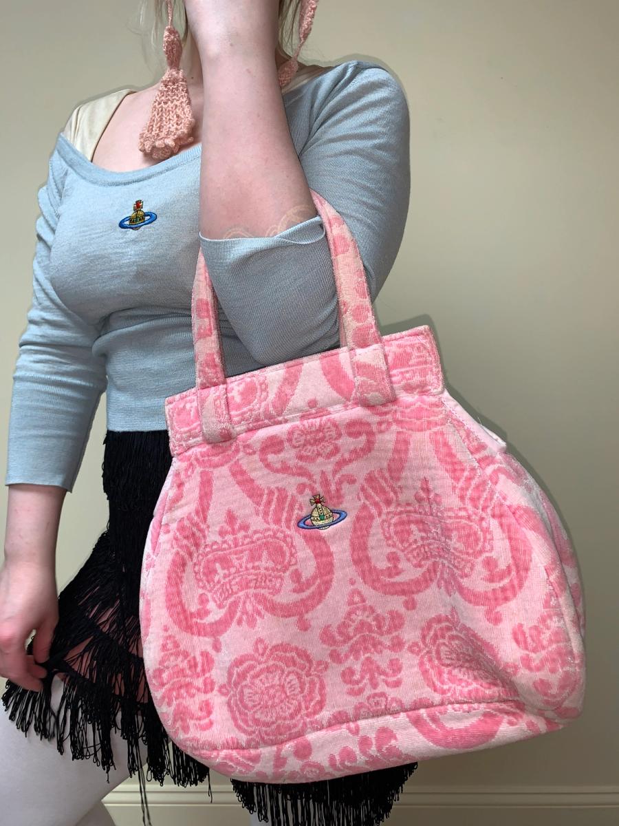 90s Vivienne Westwood Terrycloth Crown Purse product image