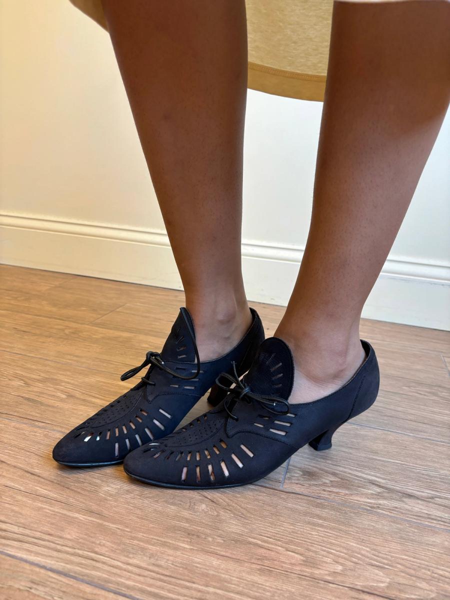1980s Norma Kamali Cutout Suede Shoes  product image