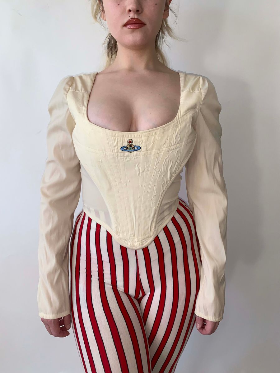 90s Vivienne Westwood Longsleeve Cream Corset product image