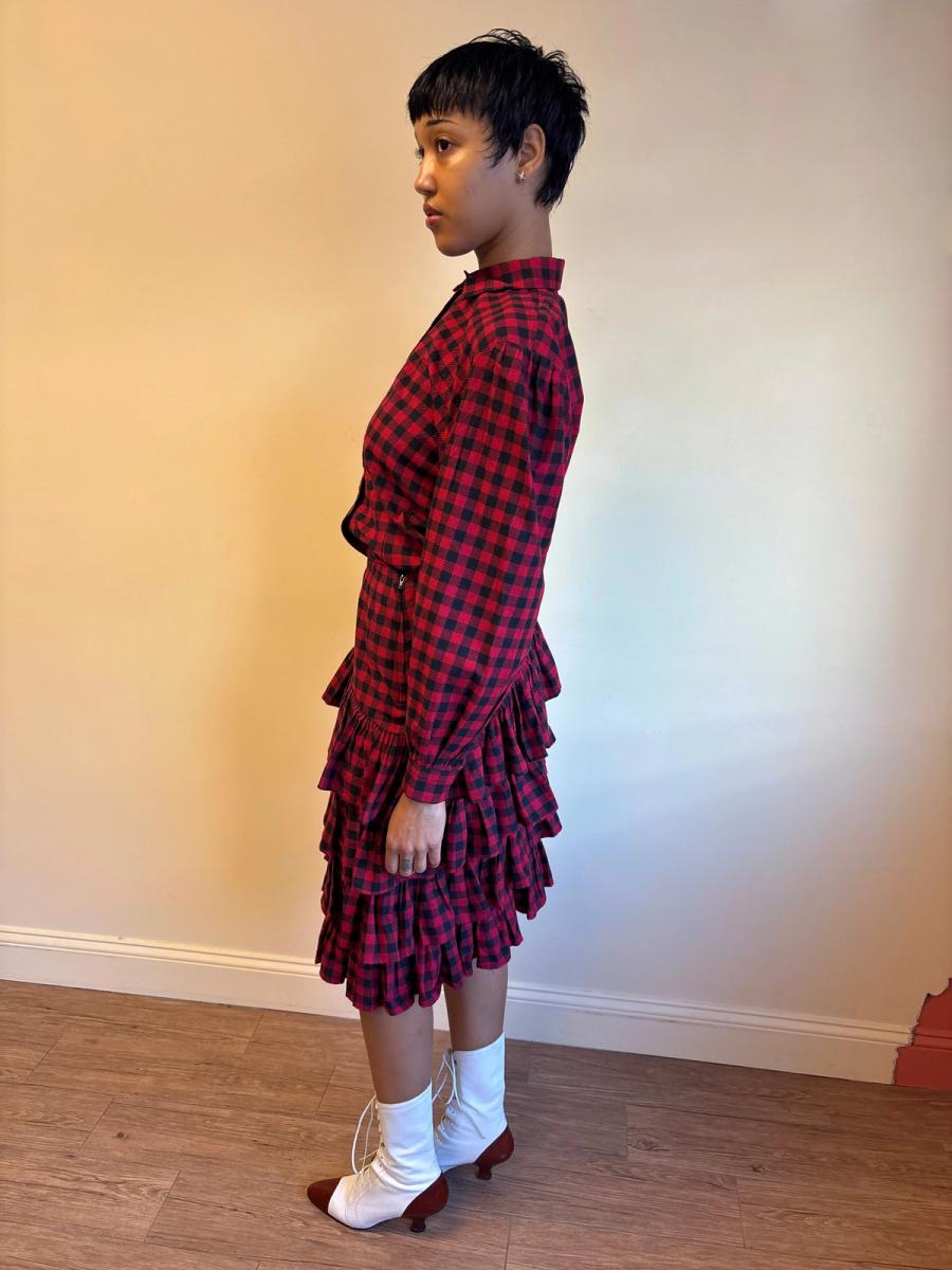 80s Norma Kamali Red Plain Set product image