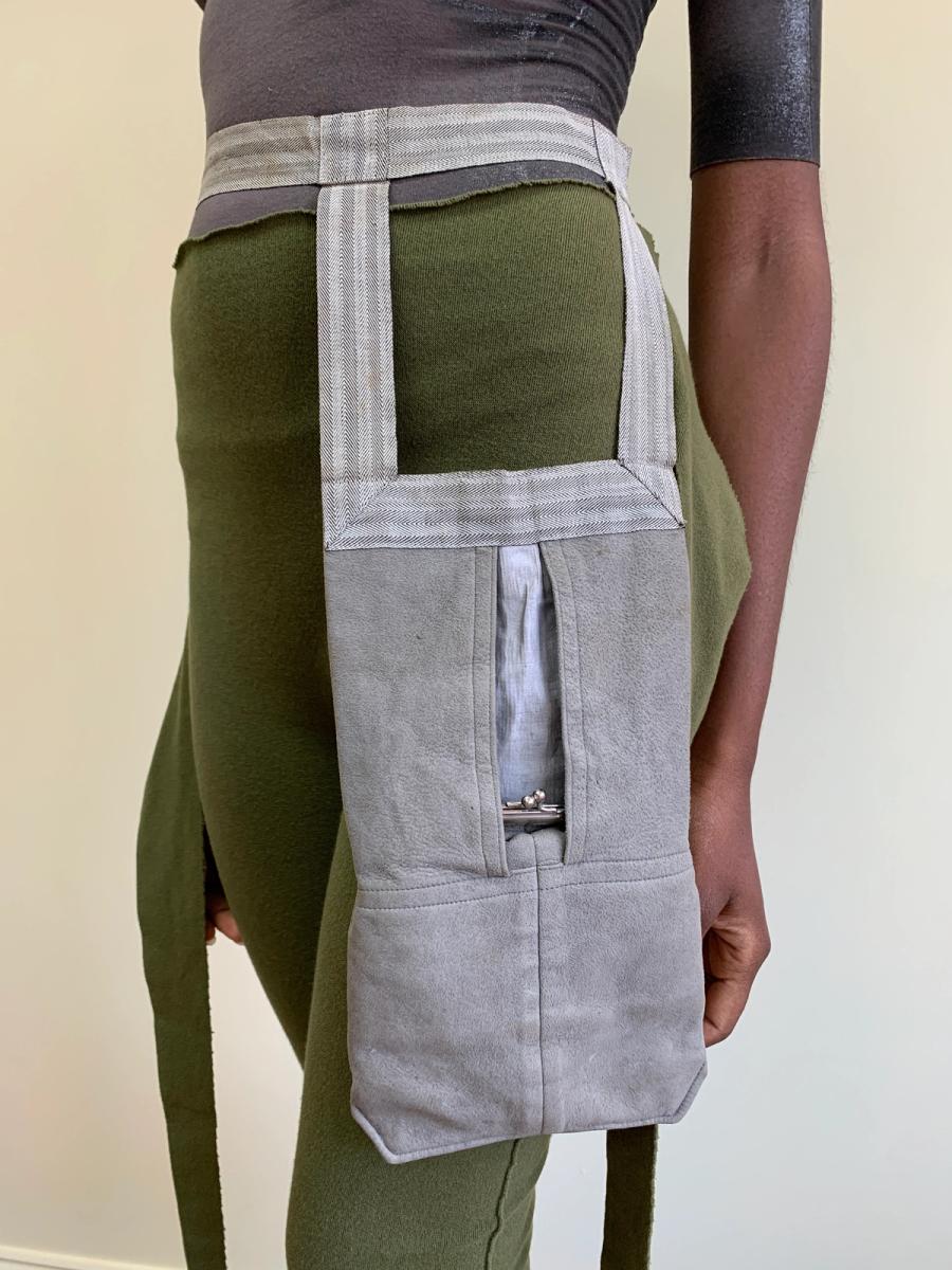 Antique Victorian Suede Belt Purse product image