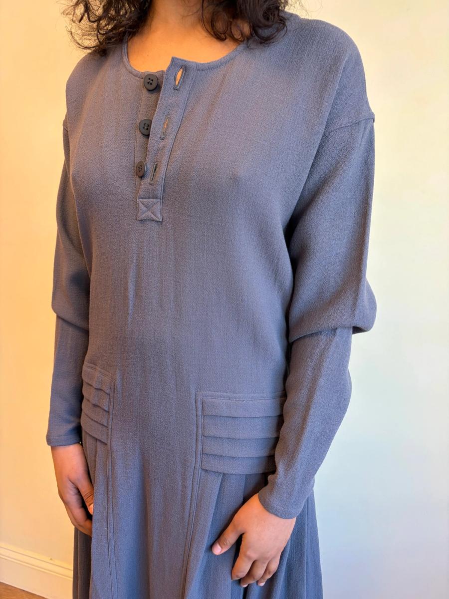 1980s Takezo Wool Crepe Drop-waist Dress  product image