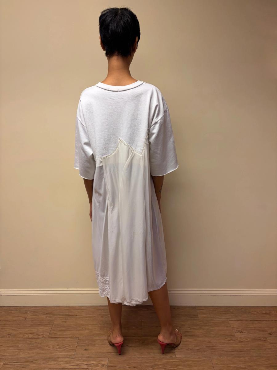 Yeah Right!! White Patchwork Slip Dress product image