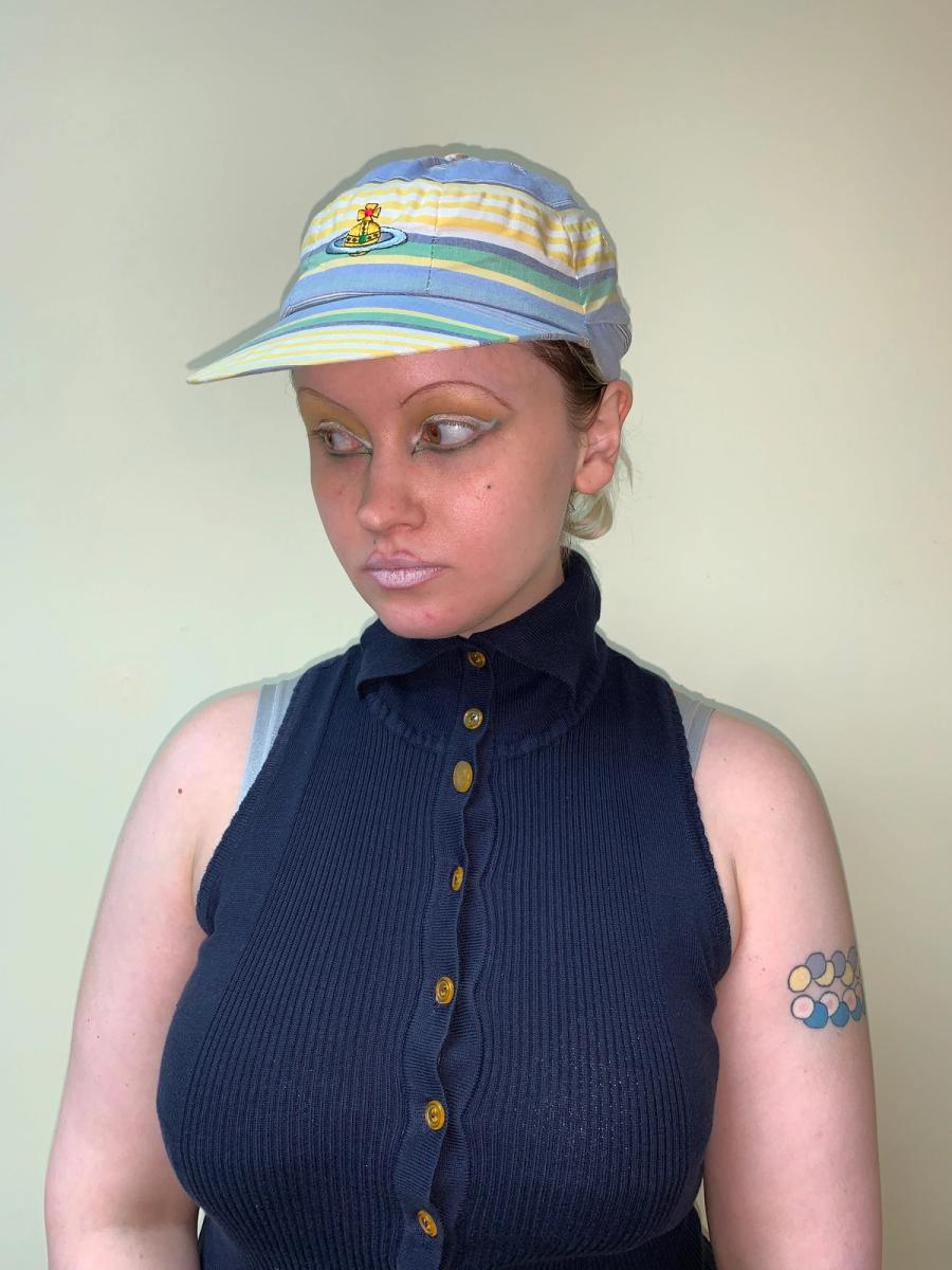 80s Vivienne Westwood 'Go Pagan' Striped Cap product image