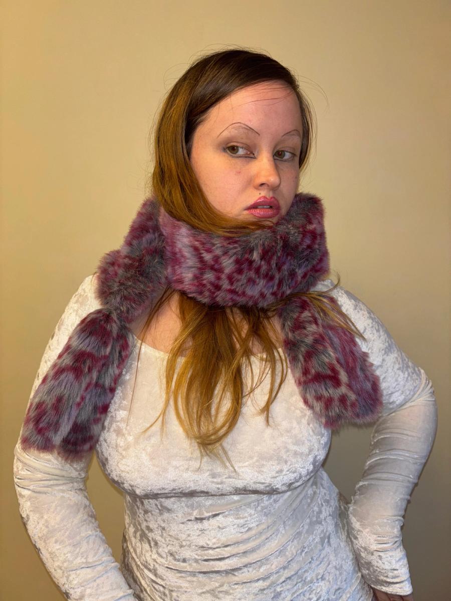 MILK Pink Faux Fur Scarf and Matching Purse product image