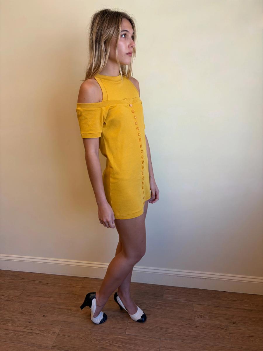 80s Norma Kamali Double Layered Sweat Mini Dress product image