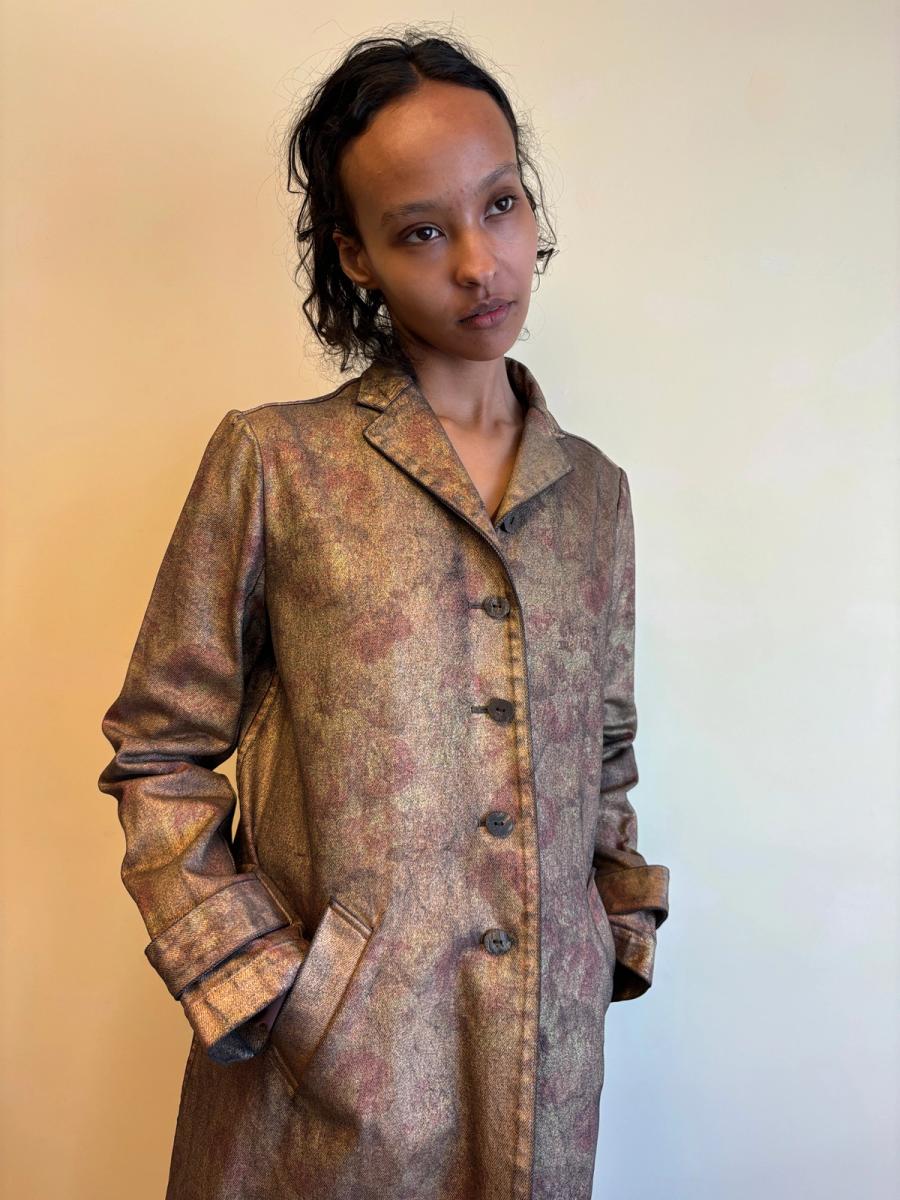 Jane Marple Coated Metallic Rose Trench product image