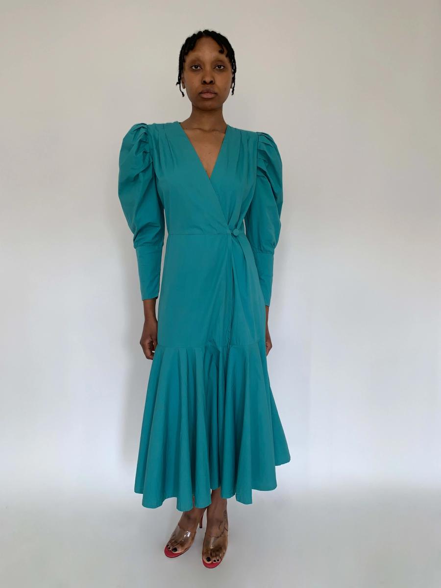 80s Norma Kamali Mutton Sleeve Dress product image