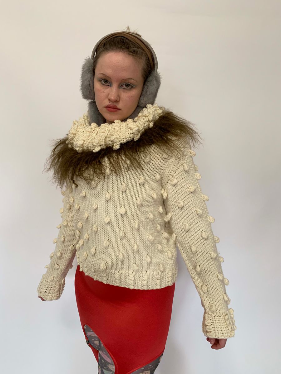 Kaneko Isao Mongolian Fur Trim Sweater product image