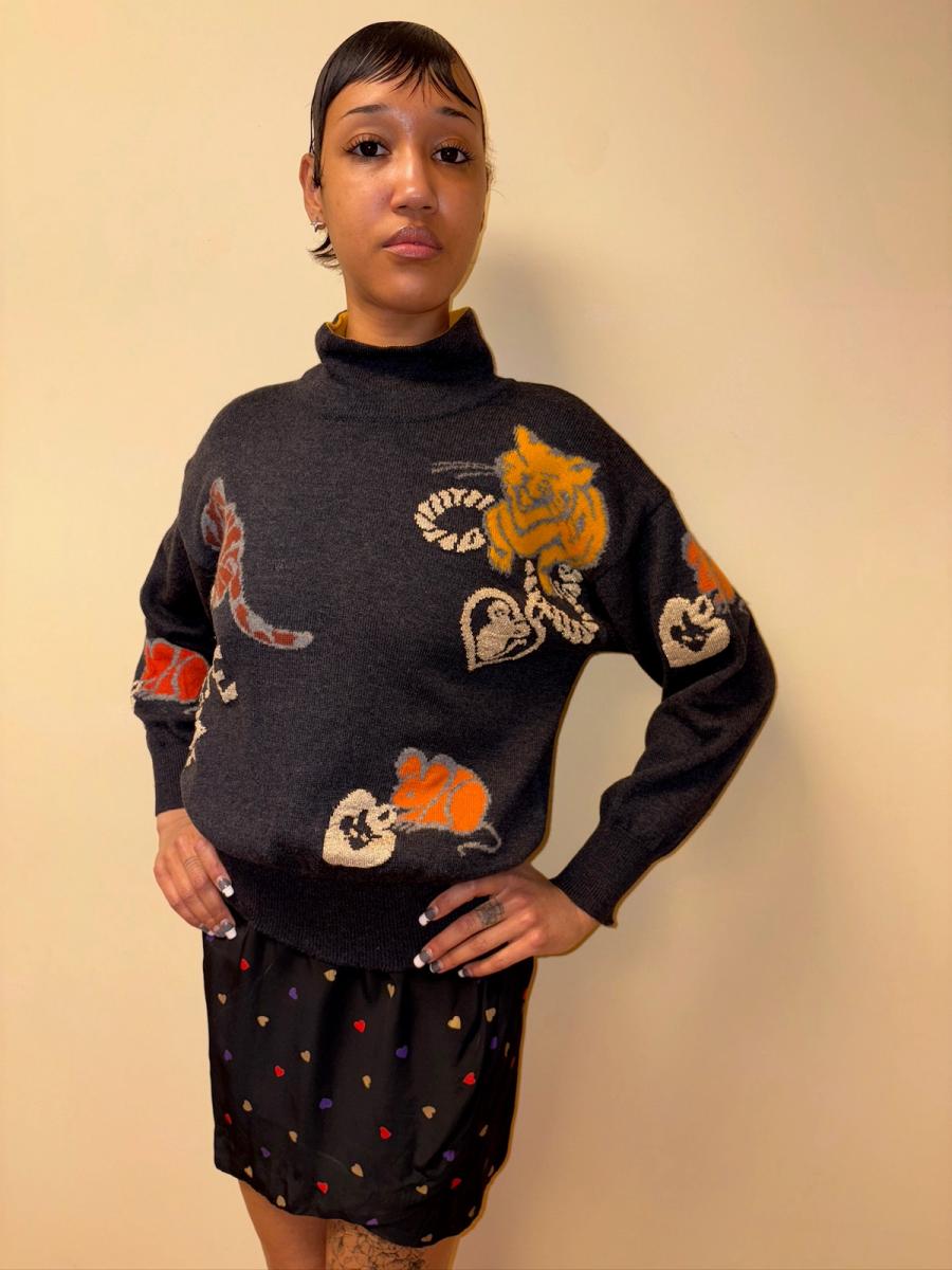 80s Escada Cat and Mouse Sweater product image