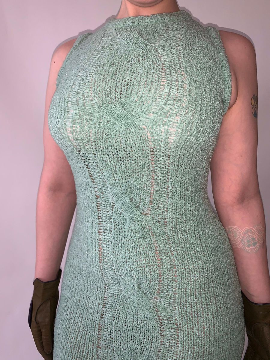 Beauty: Beast Sage Green Knit Maxi Dress product image