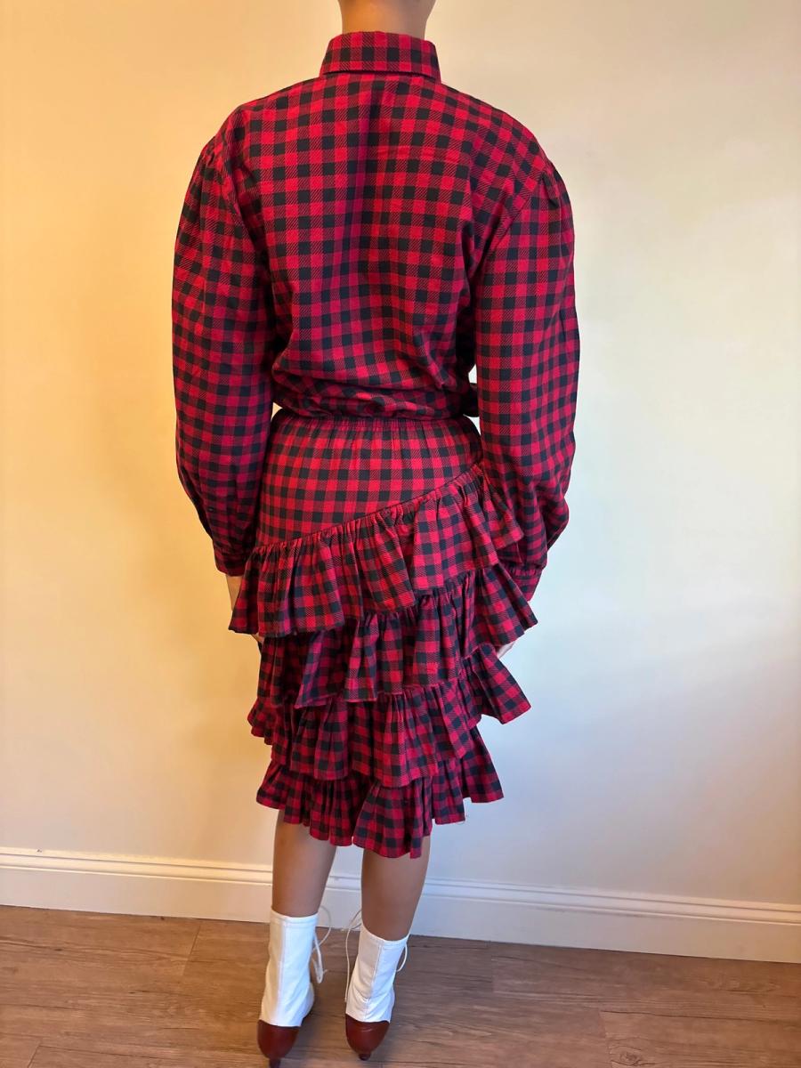 80s Norma Kamali Red Plain Set product image