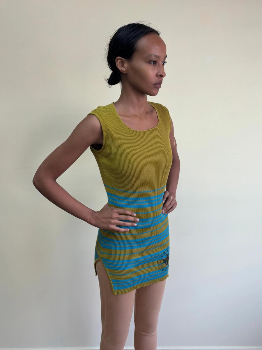 80s Junior Gaultier Knit Striped Dress