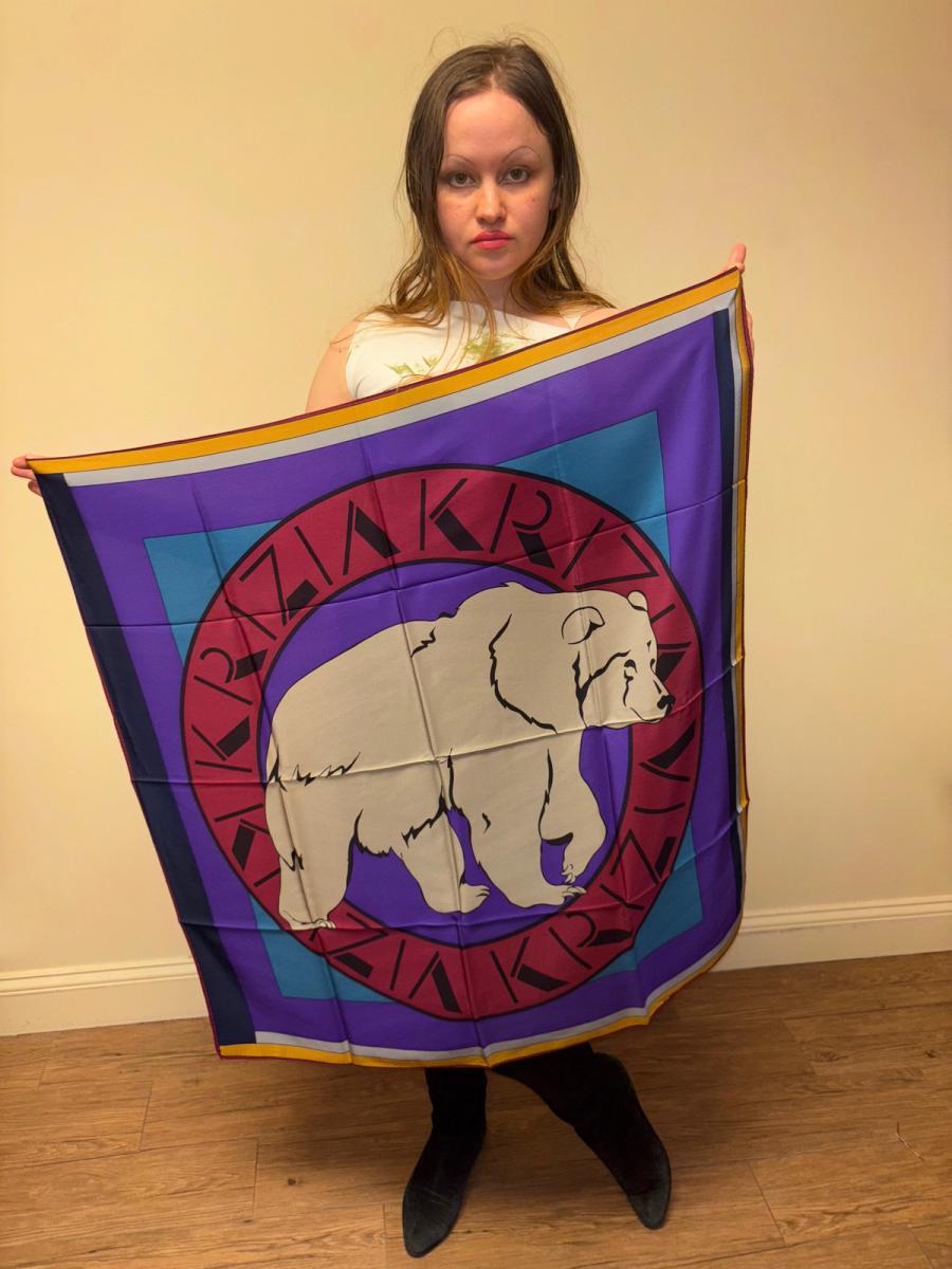 80s Krizia Polar Bear Oversized Handkerchief product image