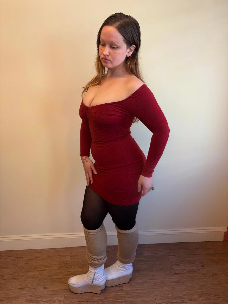 90s Katherine Hamnett Red Bustier Dress product image